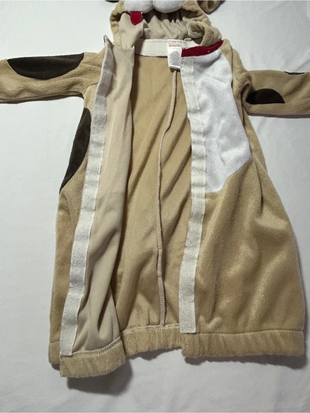 Gymboree Tan and White Puppy Hooded Costume Onesie